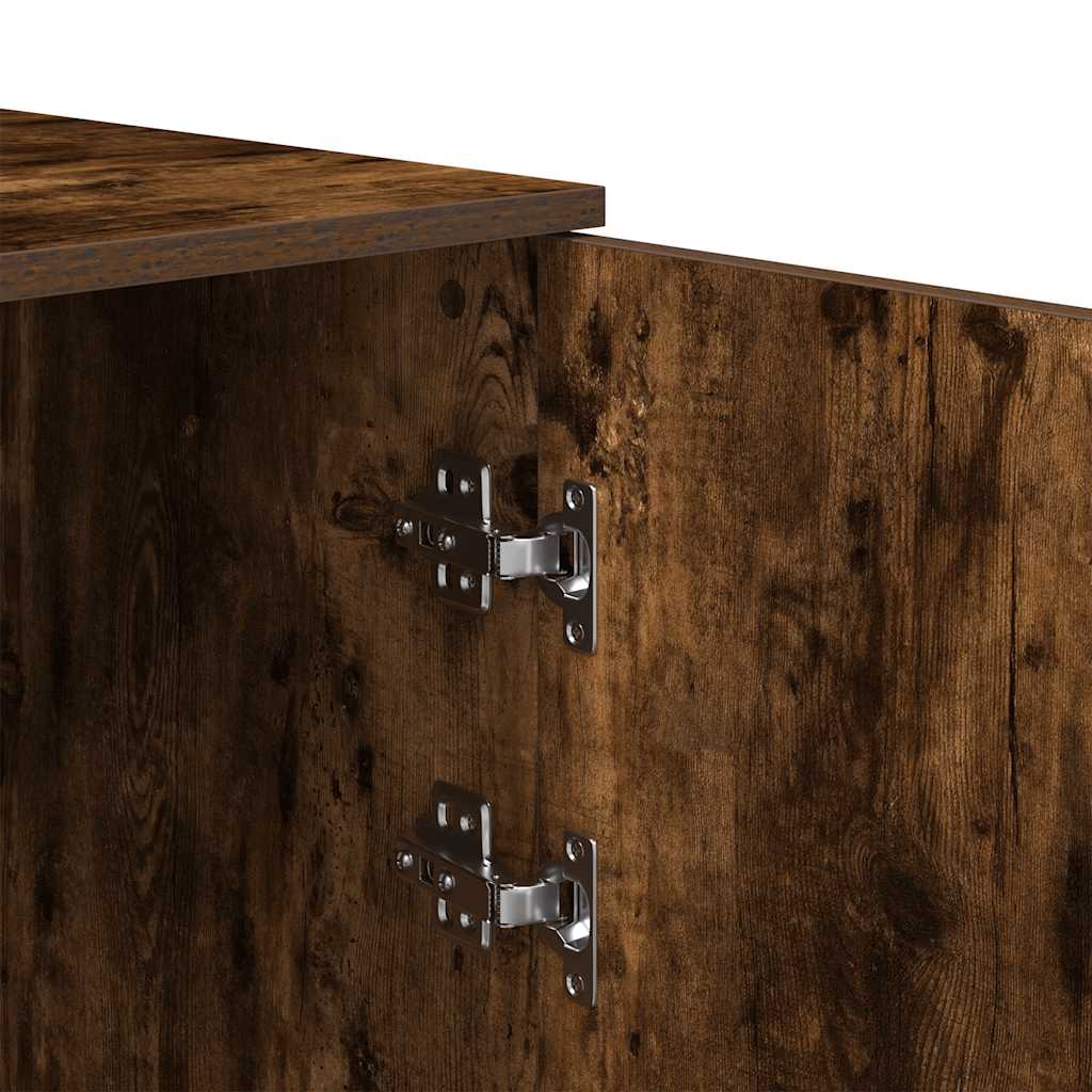 Mobile Portaoggetti 50X45X103,5 Cm In Truciolato Rovere Fumo