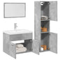 Set Mobili Da Bagno 4 Pz In Legno Multistrato Grigio Cemento