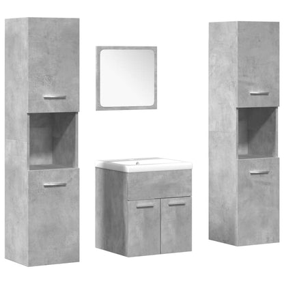 Set Mobili Da Bagno 5 Pz In Legno Multistrato Grigio Cemento