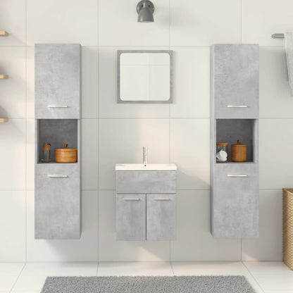 Set Mobili Da Bagno 5 Pz In Legno Multistrato Grigio Cemento