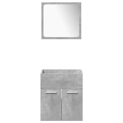Set Mobili Da Bagno 5 Pz In Legno Multistrato Grigio Cemento