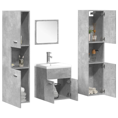Set Mobili Da Bagno 5 Pz In Legno Multistrato Grigio Cemento