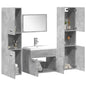 Set Mobili Da Bagno 5 Pz In Legno Multistrato Grigio Cemento