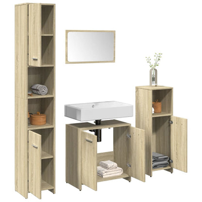 Set Mobili Da Bagno 4 Pz In Legno Multistrato