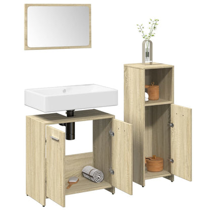Set Mobili Da Bagno 3 Pz In Legno Multistrato