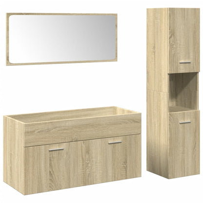 Set Mobili Da Bagno 3 Pz In Legno Multistrato