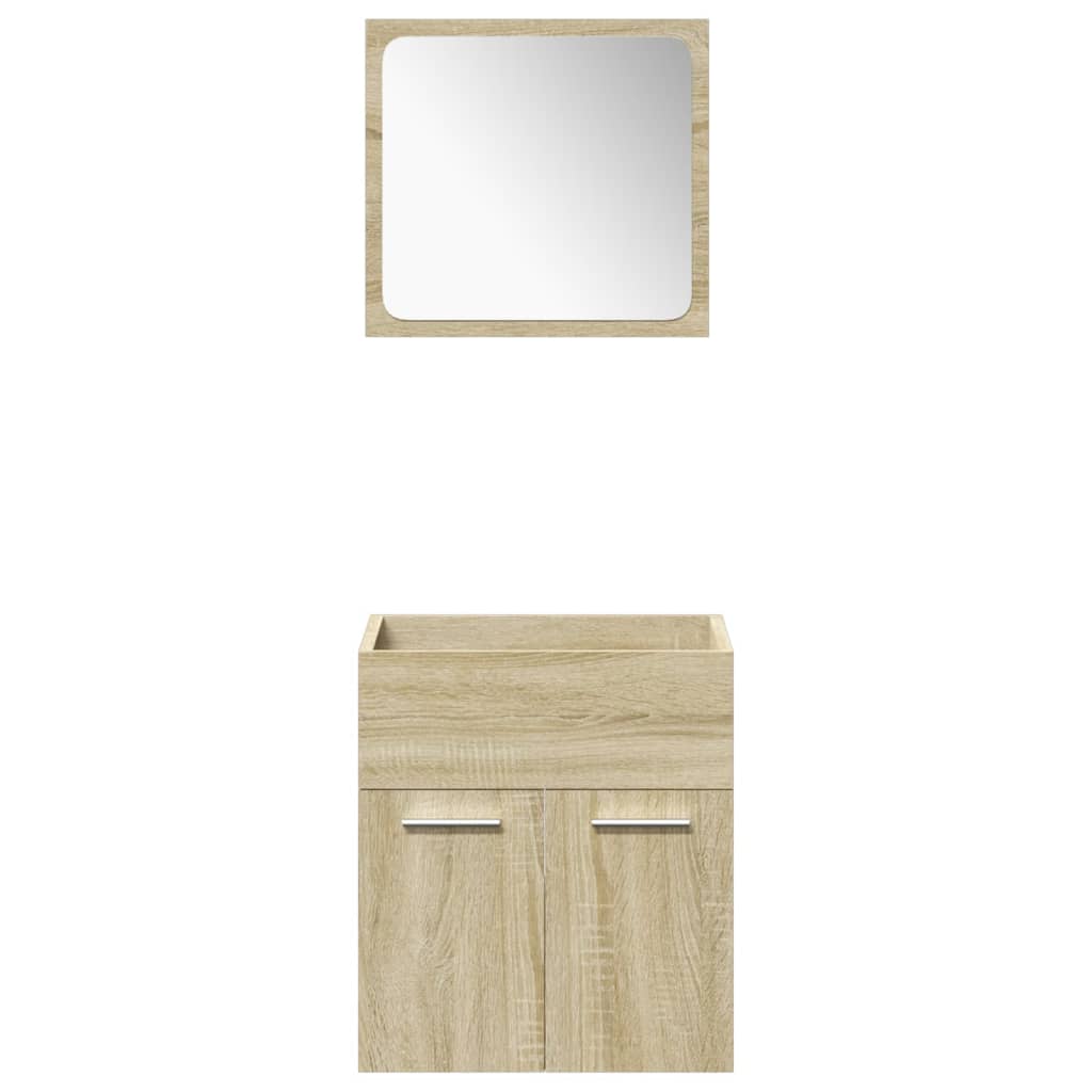 Set Mobili Da Bagno 4 Pz In Legno Multistrato Rovere Sonoma