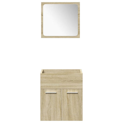 Set Mobili Da Bagno 4 Pz In Legno Multistrato Rovere Sonoma