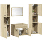 Set Mobili Da Bagno 4 Pz In Legno Multistrato Rovere Sonoma