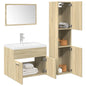 Set Mobili Da Bagno 4 Pz In Legno Multistrato Rovere Sonoma