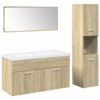 Set Mobili Da Bagno 4 Pz In Legno Multistrato