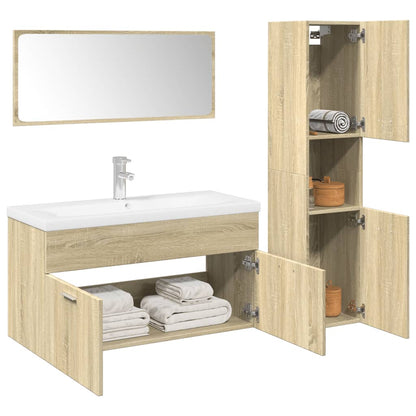 Set Mobili Da Bagno 4 Pz In Legno Multistrato