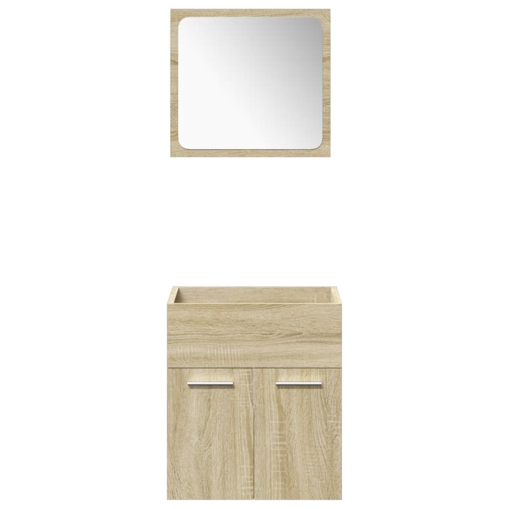 Set Mobili Da Bagno 5 Pz In Legno Multistrato Rovere Sonoma