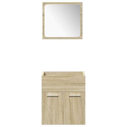 Set Mobili Da Bagno 5 Pz In Legno Multistrato Rovere Sonoma