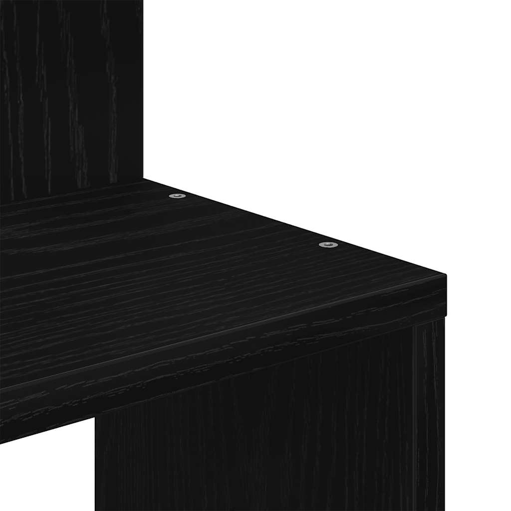 Scaffale Angolare Muro 32X32X127,5 Cm Legno Multistrato Nero