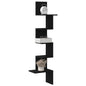 Scaffale Angolare Muro 32X32X127,5 Cm Legno Multistrato Nero