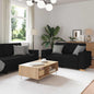 Divano 3 Pcs 220 X 80 X 84 Cm Tessuto Misto Lino