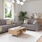 Divano 3 Pcs 220 X 80 X 84 Cm Tessuto Misto Lino