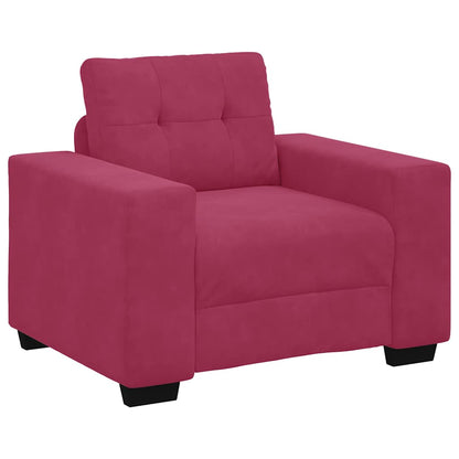 Set Di Divani 3 Pcs Rosso Vento 221 X 80 X 80 Cm Velluto
