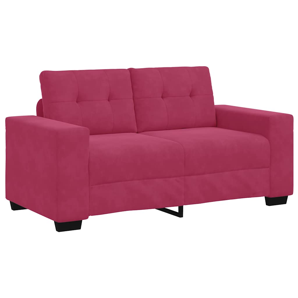 Set Di Divani 3 Pcs Rosso Vento 221 X 80 X 80 Cm Velluto