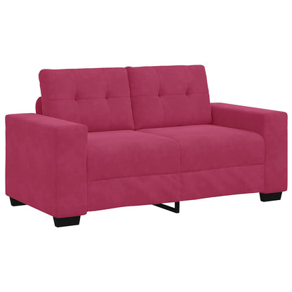 Set Di Divani 3 Pcs Rosso Vento 221 X 80 X 80 Cm Velluto