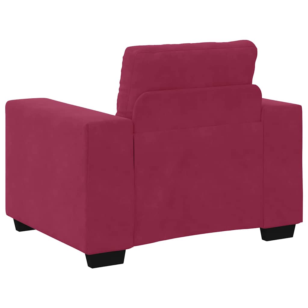 Set Di Divani 3 Pcs Rosso Vento 221 X 80 X 80 Cm Velluto