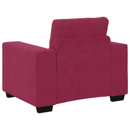 Set Di Divani 3 Pcs Rosso Vento 221 X 80 X 80 Cm Velluto