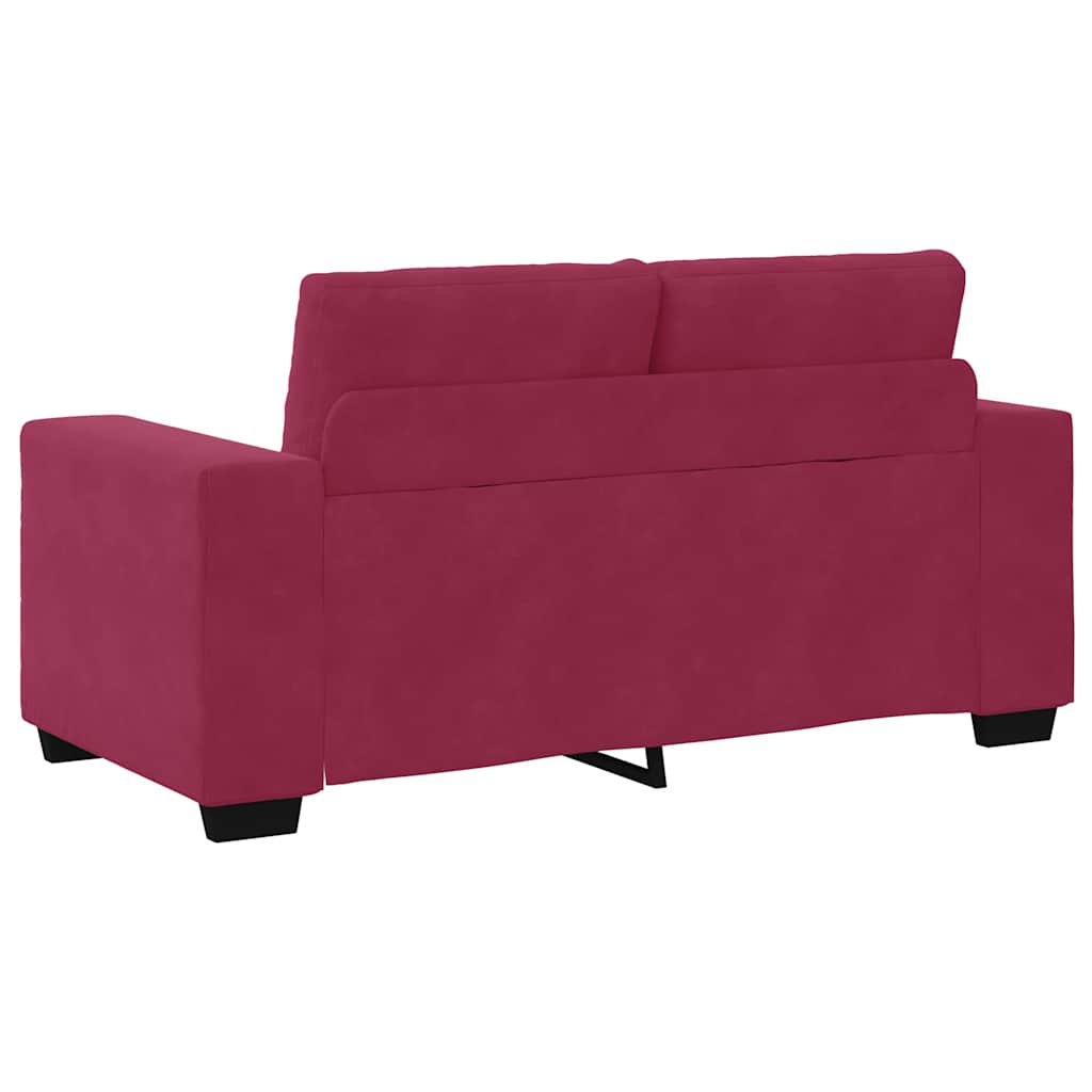 Set Di Divani 3 Pcs Rosso Vento 221 X 80 X 80 Cm Velluto
