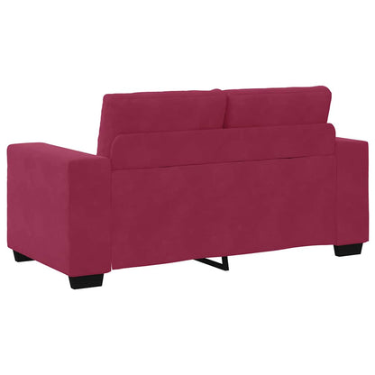 Set Di Divani 3 Pcs Rosso Vento 221 X 80 X 80 Cm Velluto
