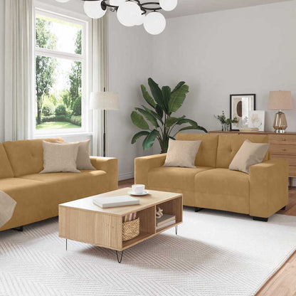 Set Di Divani 3 Pcs Rosso Vento 221 X 80 X 80 Cm Velluto