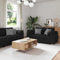 Divano 3 Pcs 219 X 80 X 82 Cm Tessuto Misto Lino