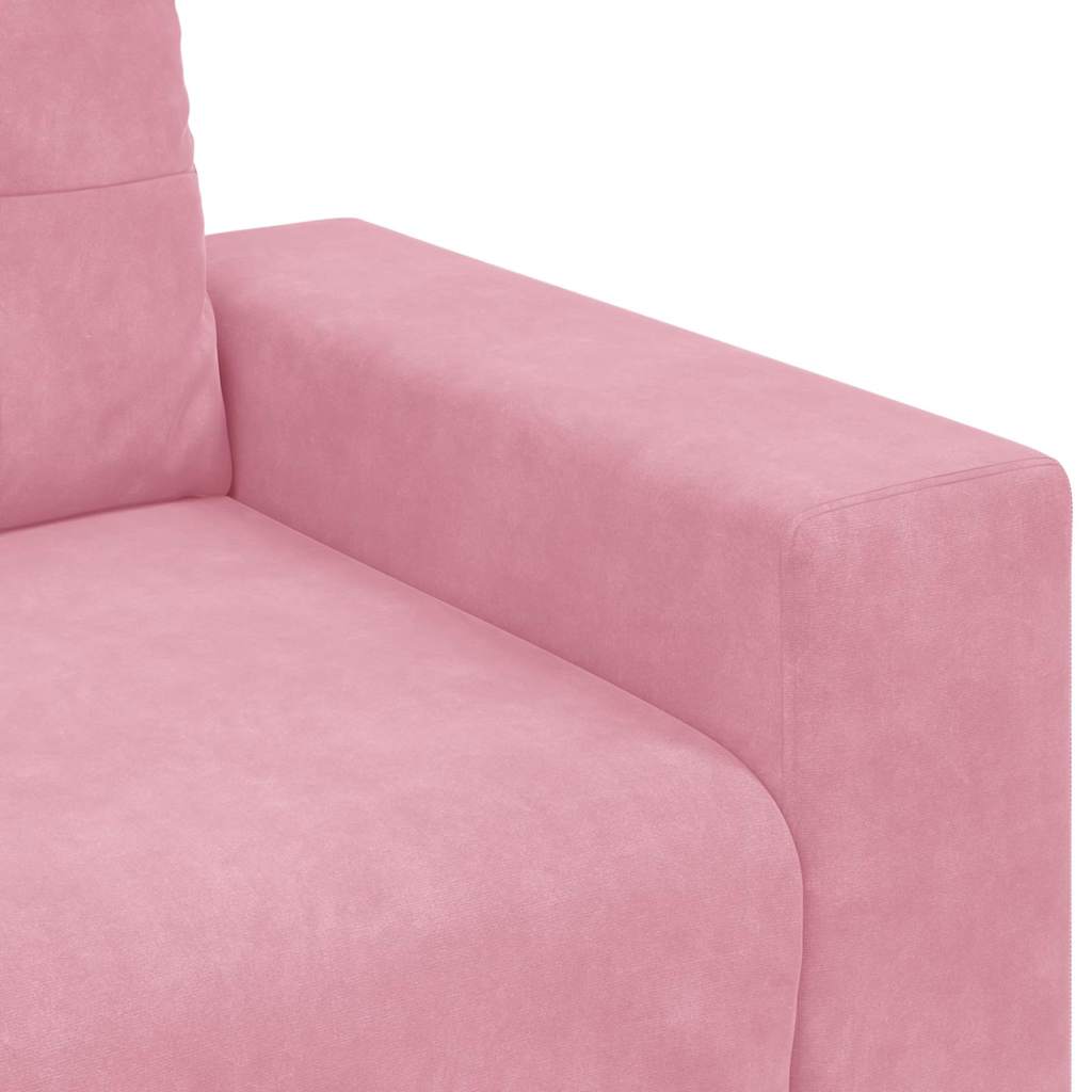 | Divano A Due Posti | Con Cuscino Velluto Rosa