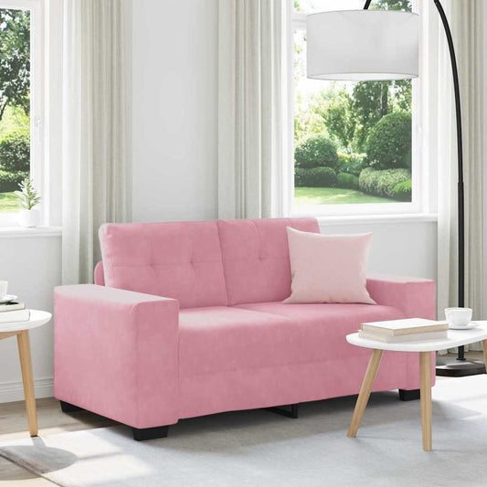 | Divano A Due Posti | Con Cuscino Velluto Rosa