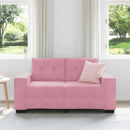 | Divano A Due Posti | Con Cuscino Velluto Rosa