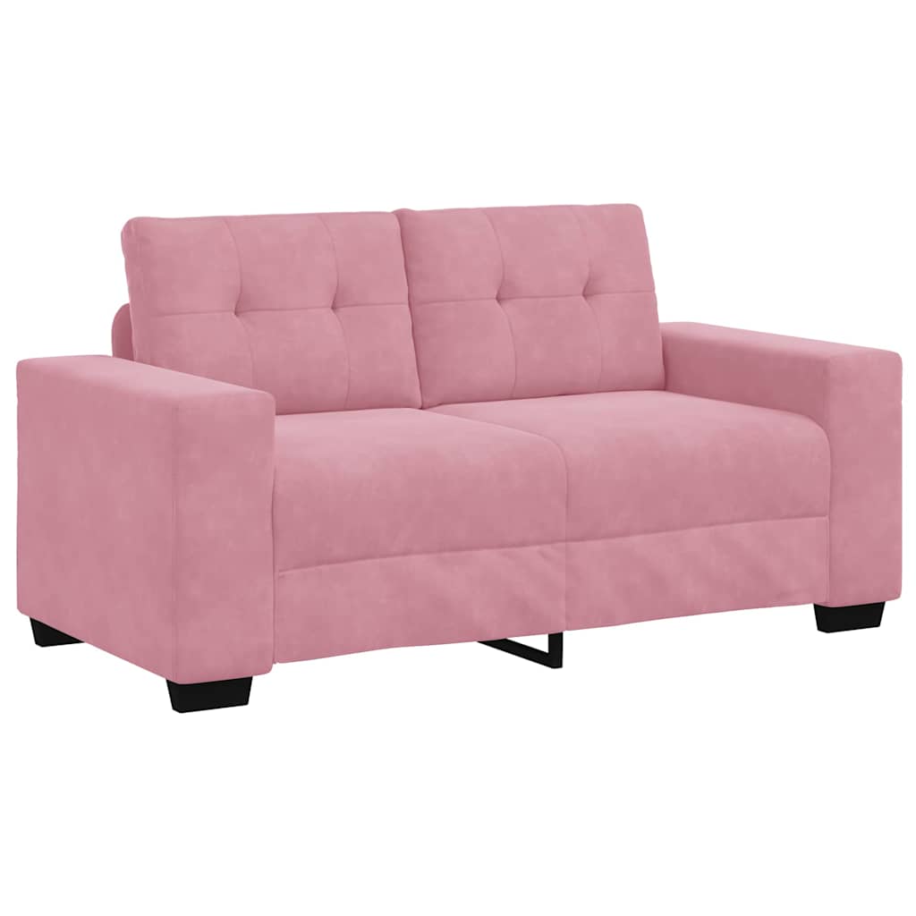 | Divano A Due Posti | Con Cuscino Velluto Rosa