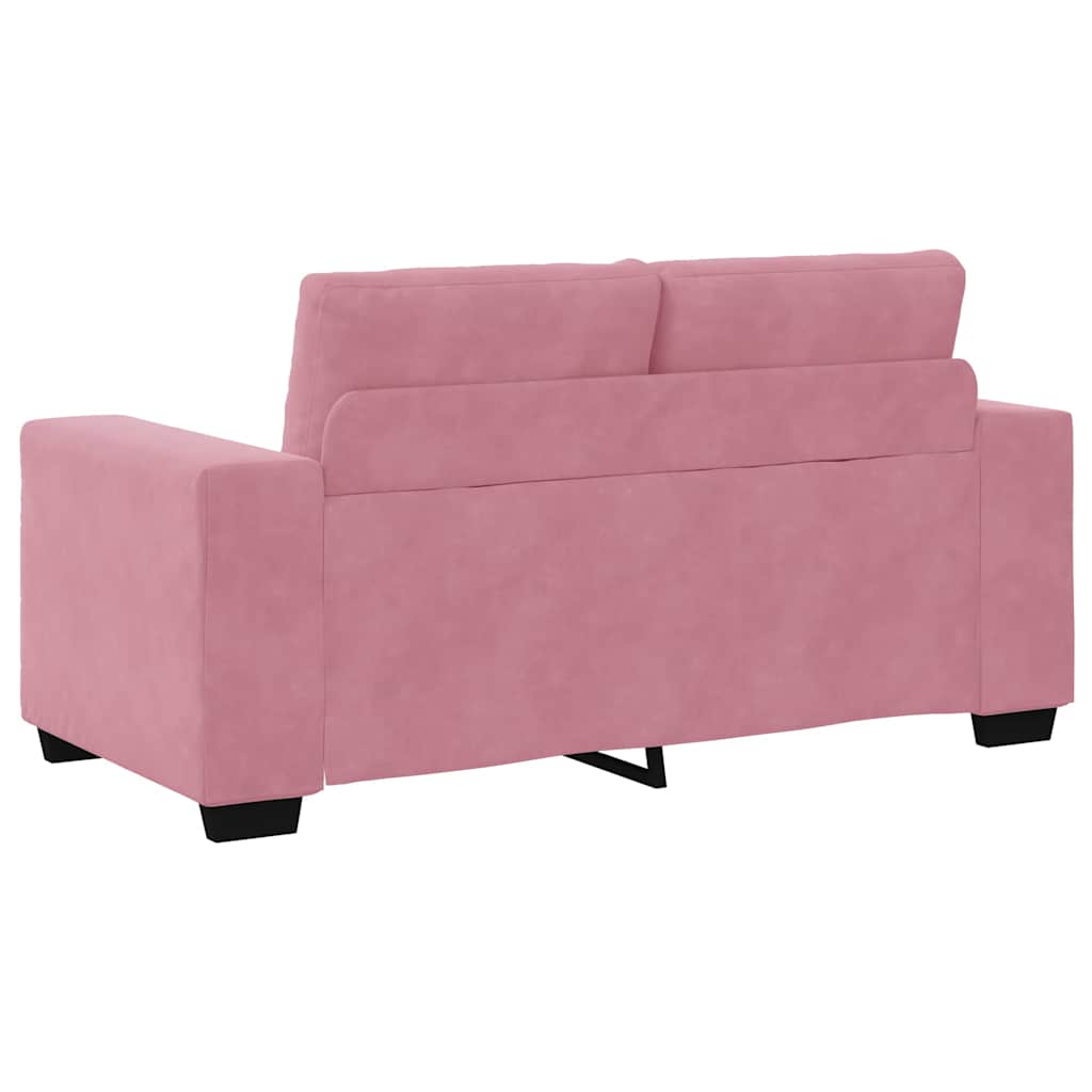 | Divano A Due Posti | Con Cuscino Velluto Rosa