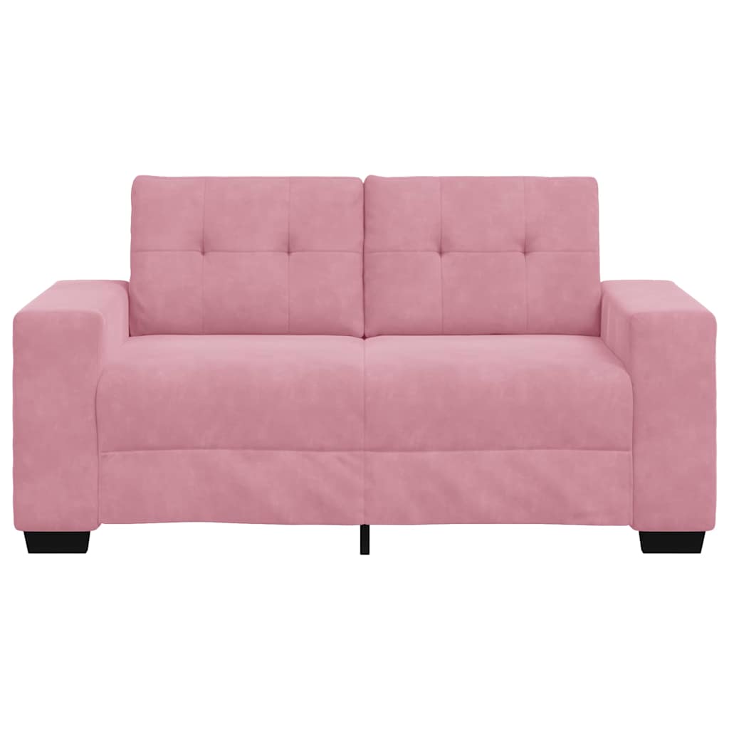 | Divano A Due Posti | Con Cuscino Velluto Rosa