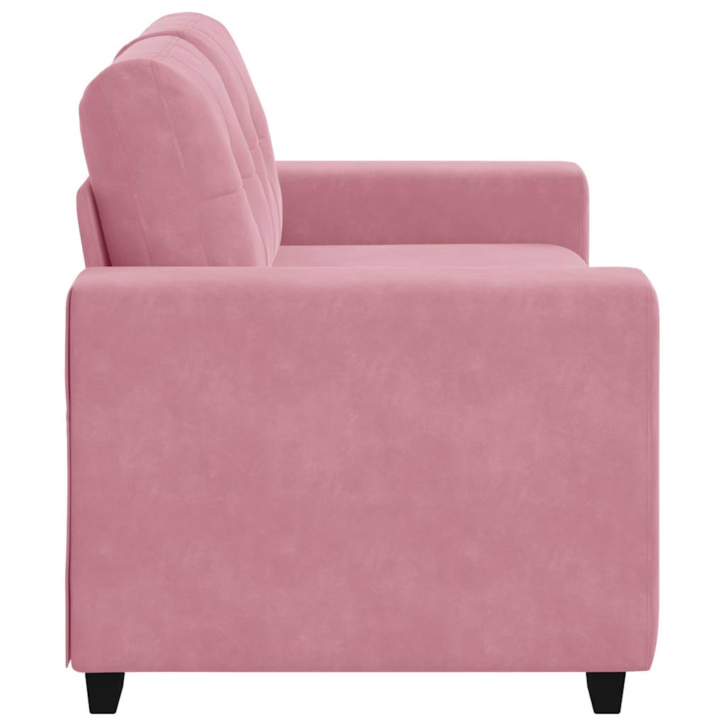 | Divano A Due Posti | Con Cuscino Velluto Rosa