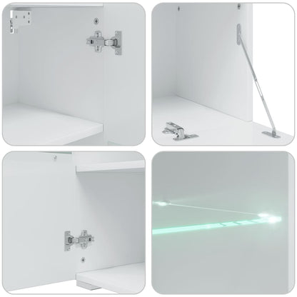 Unità Tv 5 Pz Con Illuminazione A Led Nero Opaco Truciolato