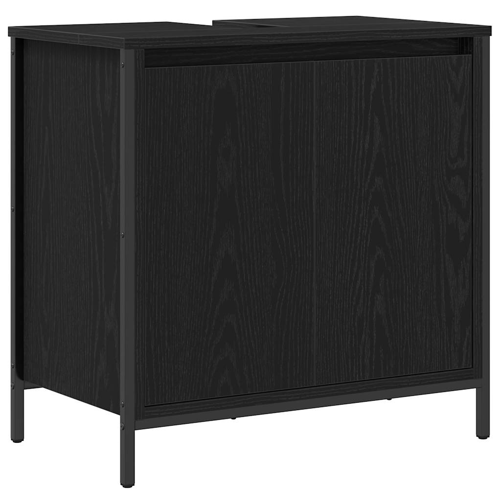 Set Mobili Da Bagno 2 Pz In Legno Multistrato Rovere Nero