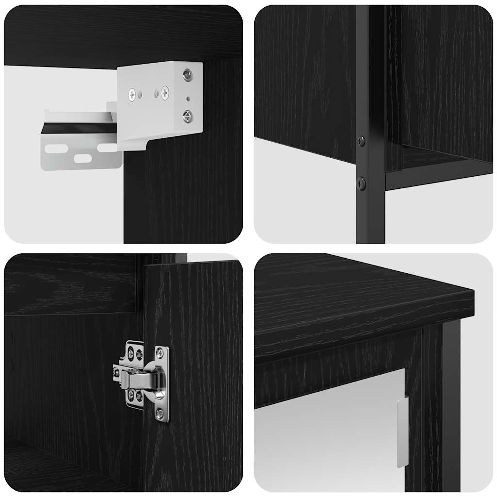 Set Mobili Da Bagno 2 Pz In Legno Multistrato Rovere Nero