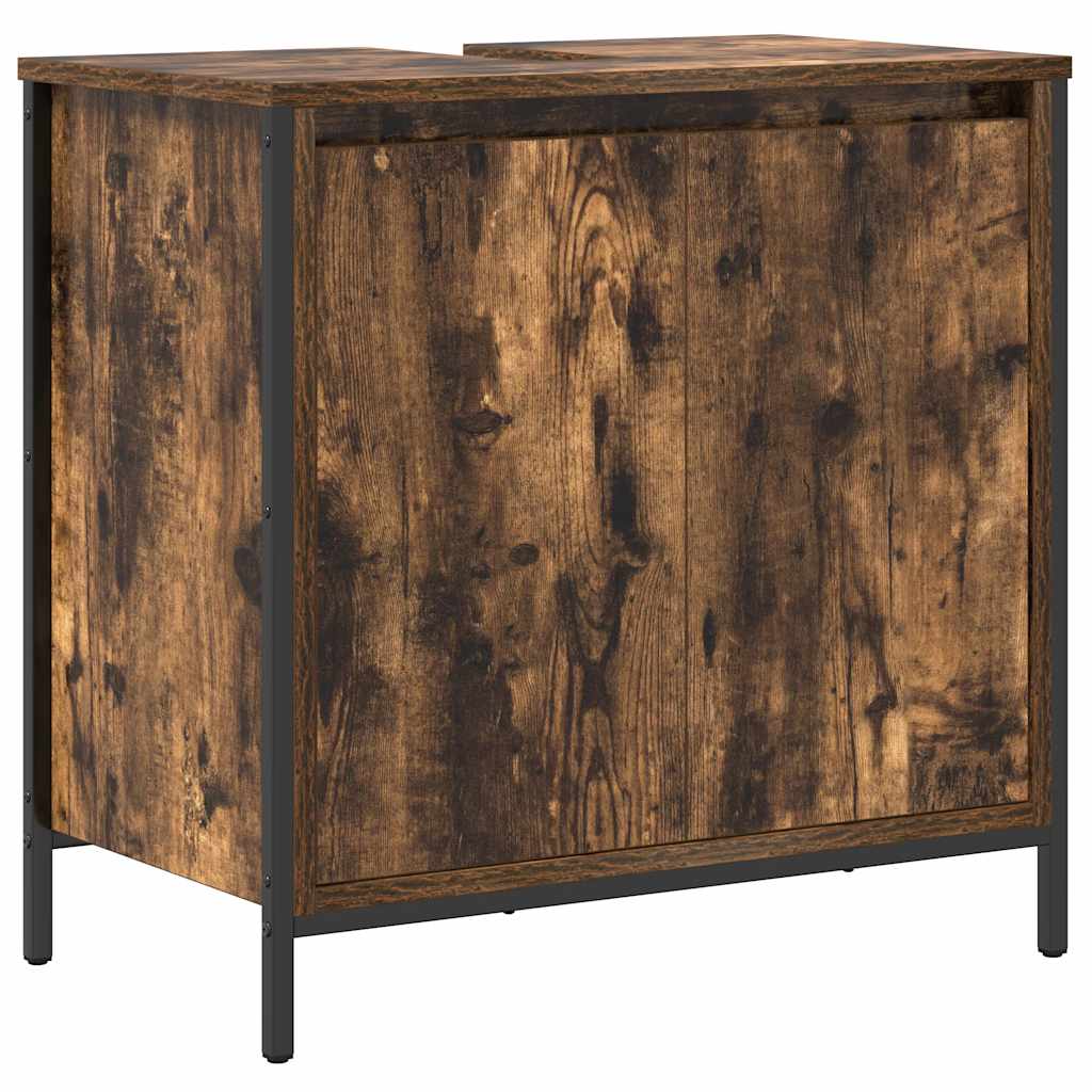 Set Mobili Da Bagno 2 Pz In Legno Multistrato Rovere Fumo