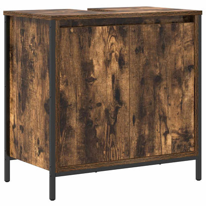 Set Mobili Da Bagno 2 Pz In Legno Multistrato Rovere Fumo
