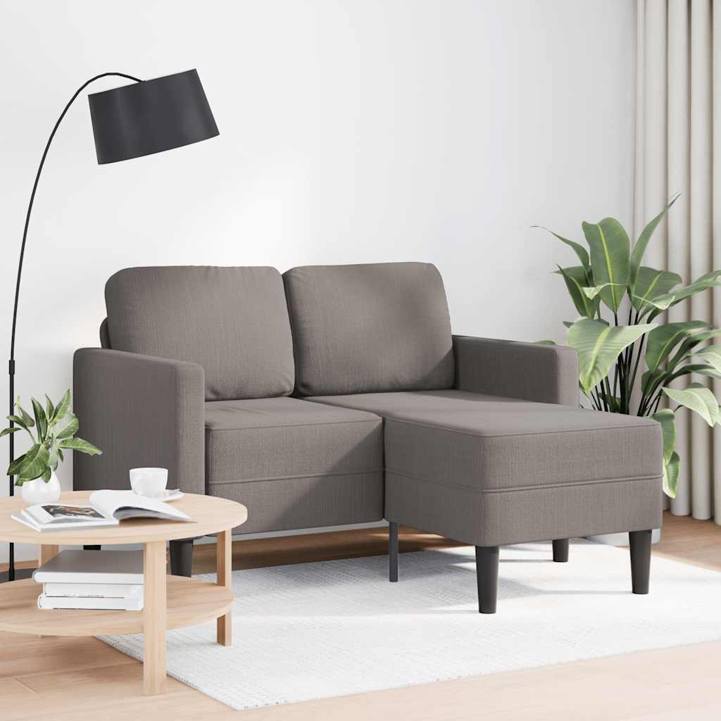 Divano 2 Posti Con Chaise A L Tortora 125 Cm In Tessuto