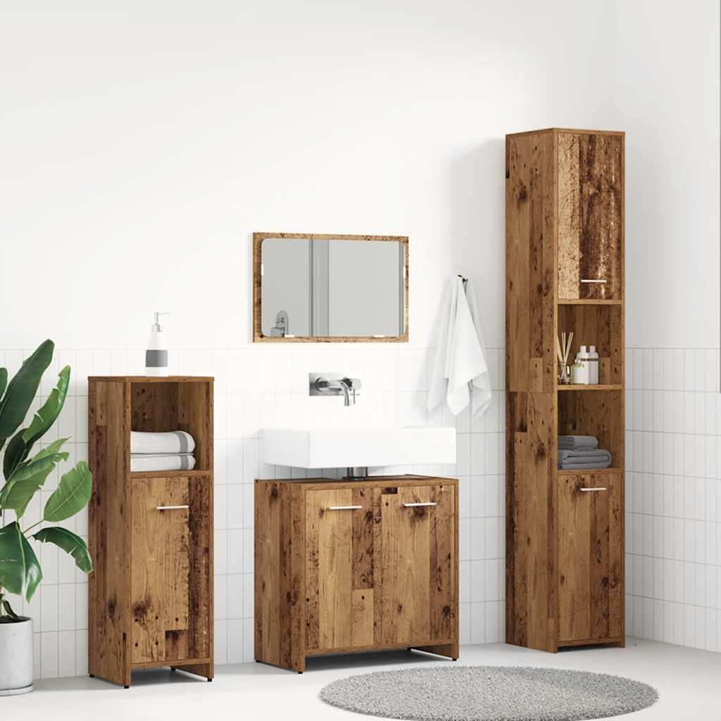 Set Mobili Da Bagno 4 Pz In Legno Multistrato