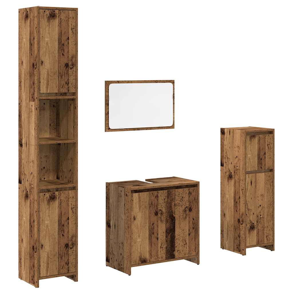 Set Mobili Da Bagno 4 Pz In Legno Multistrato