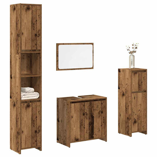 Set Mobili Da Bagno 4 Pz In Legno Multistrato