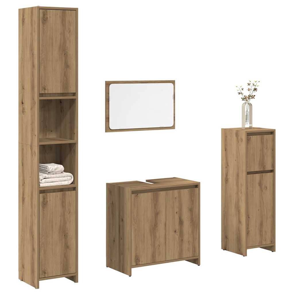 Set Mobili Da Bagno 4 Pz In Legno Multistrato