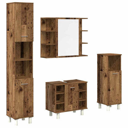 Set Mobili Da Bagno 4 Pz In Legno Multistrato