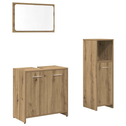 Set Mobili Da Bagno 3 Pz Legno Multistrato